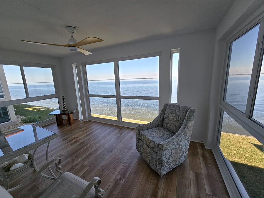 The Lanai is 11x20 facing the harbor. With amazing sunset views