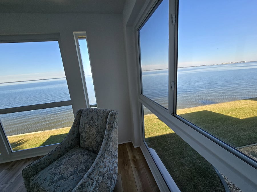 The Lanai is 11x20 facing the harbor. With amazing sunset views