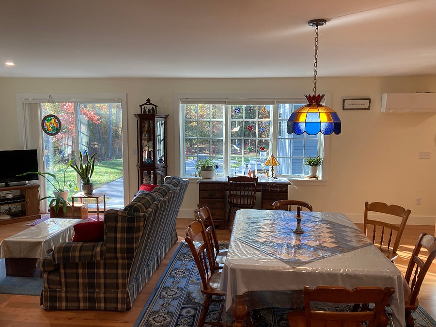 Kitchen table and desk for working.