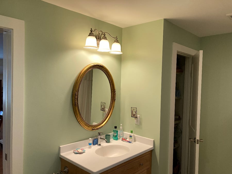 Bathroom with closet space