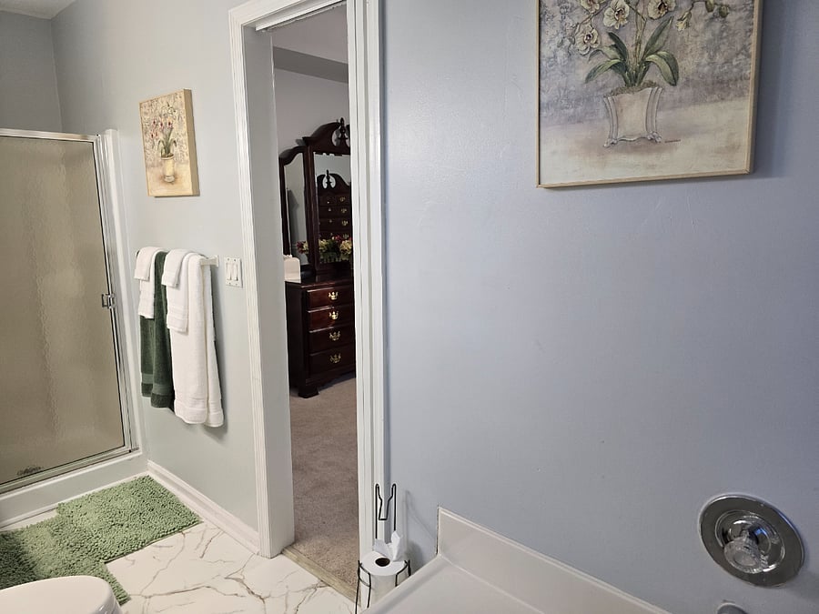 En-Suite with separate tub and shower.