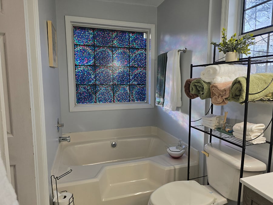 En-Suite with separate tub and shower.  Epsom salt and bubble bath are provided.