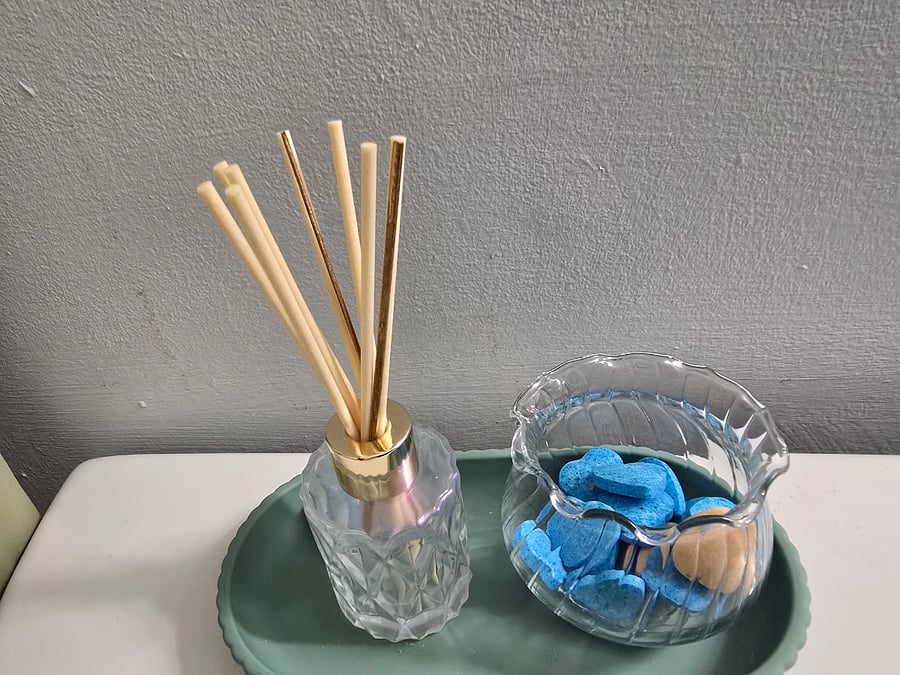 Hall bathroom - Wabi-Whiffs are provided for pre-toilet use odor control.