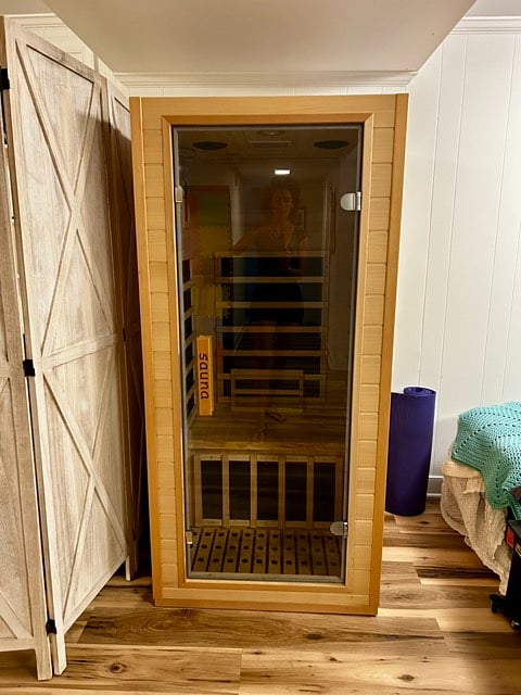 Infrared sauna in basement
