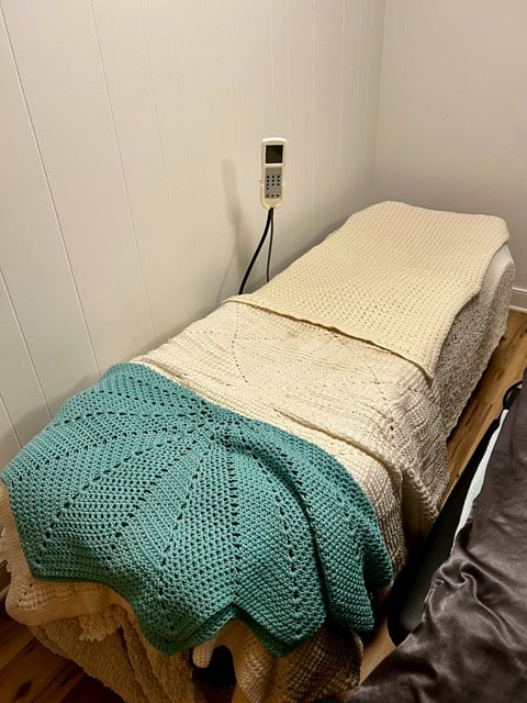 Jade Thermal massage table in basement