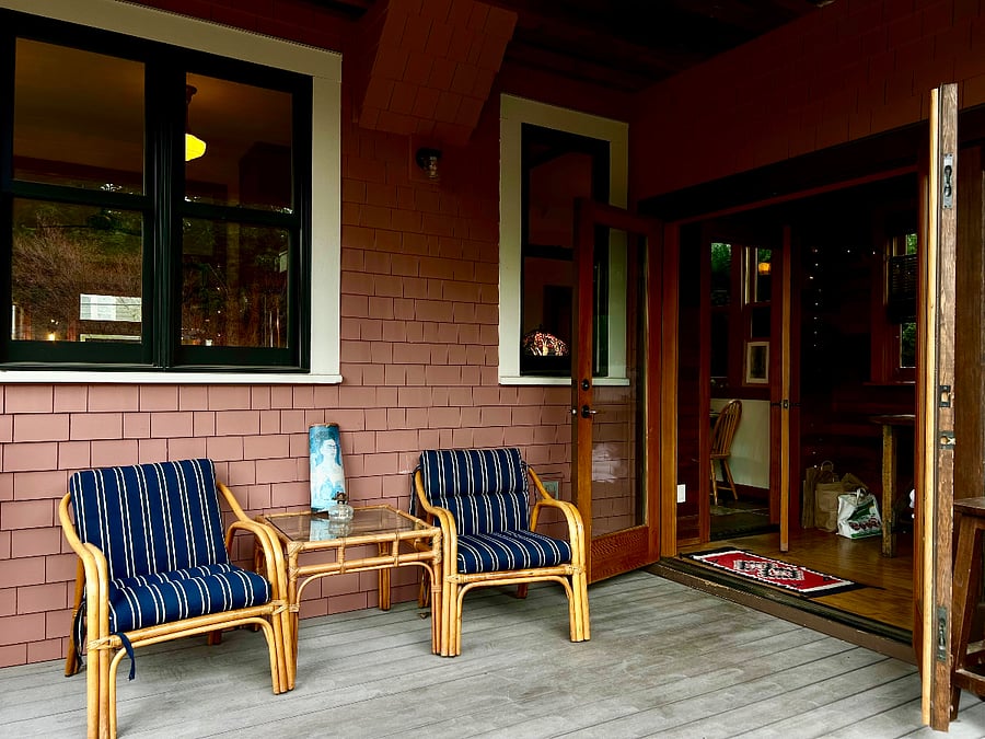 Lower Porch Overlooking Gardens