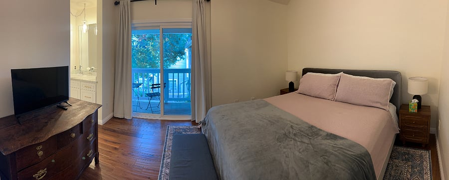 Master bedroom with bathroom