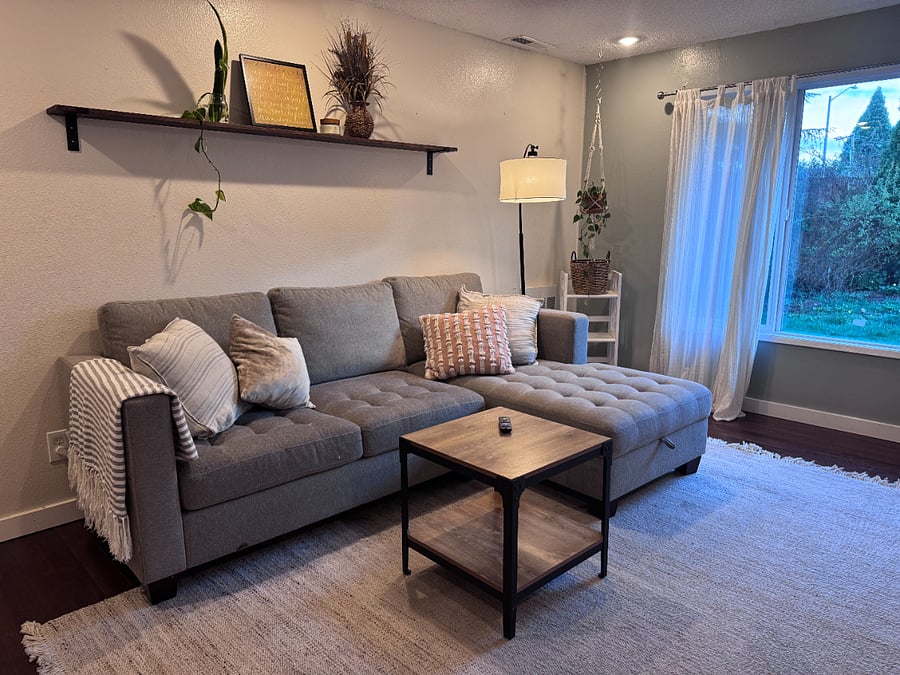 Living room with large windows