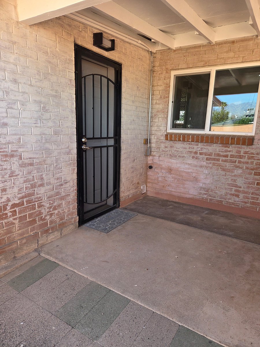 Back door and covered patio