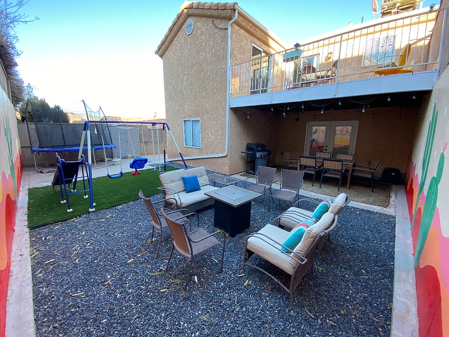 private backyard (there is no trampoline anymore)