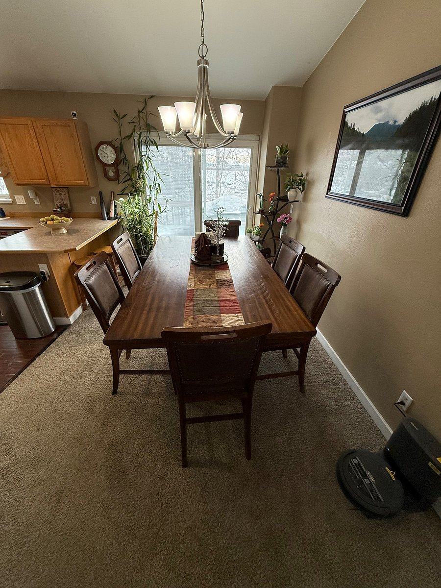 Community dining table seats 6 pub style