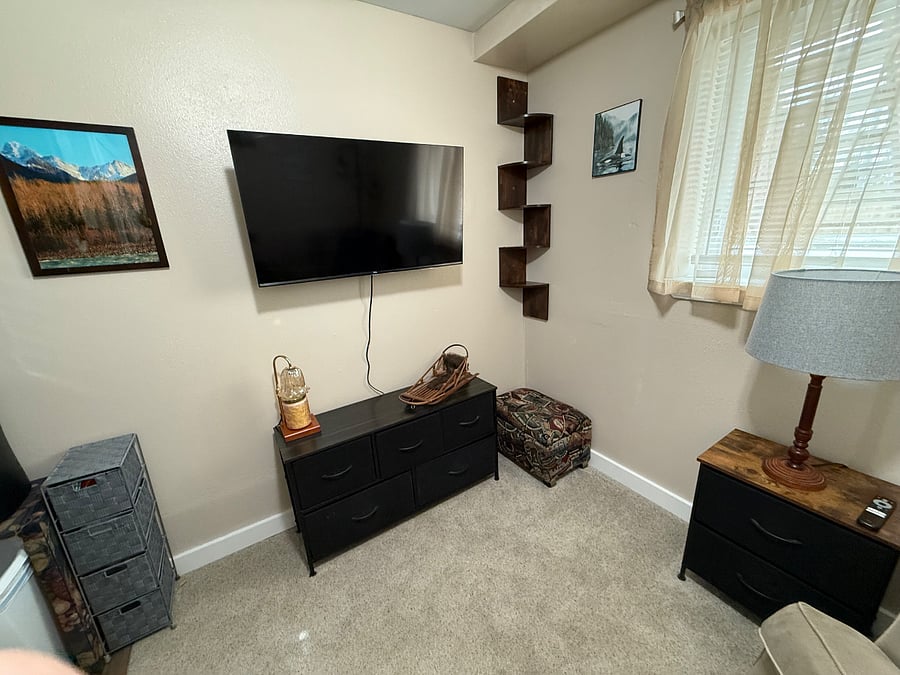 Private living room & kitchenette. Smart tv and more storage