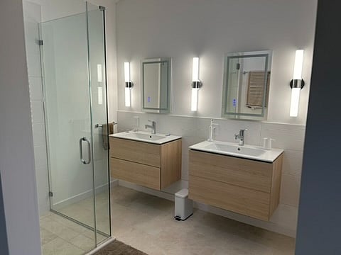 Master Bath sinks and shower