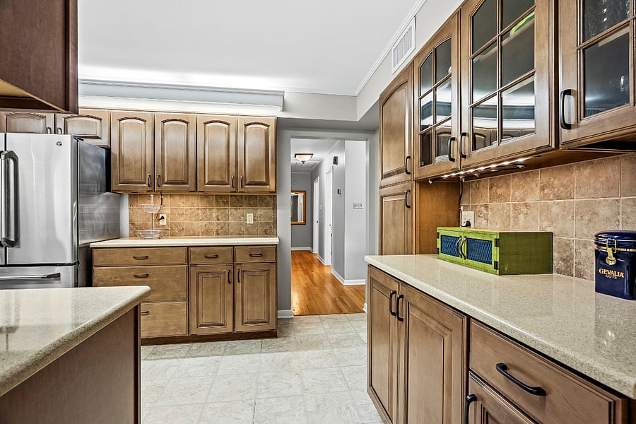 Cabinetry outfitted with organization accessories