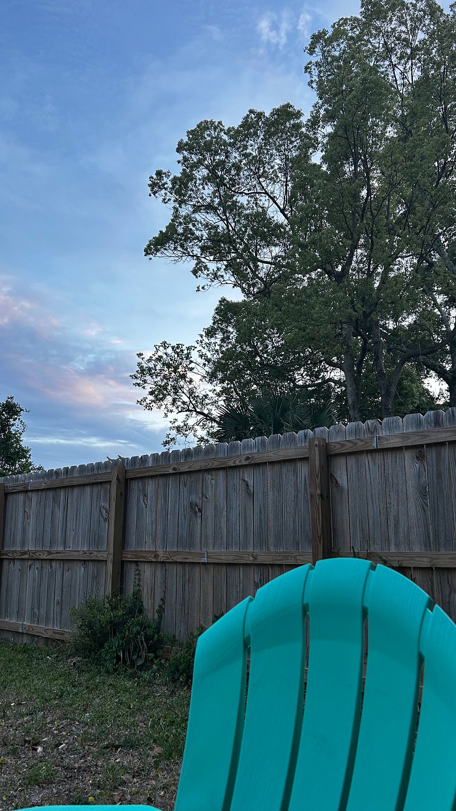 Private backyard view of Sunset..