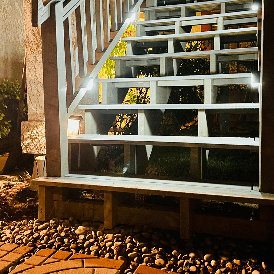 Ample lighting for safe entry.