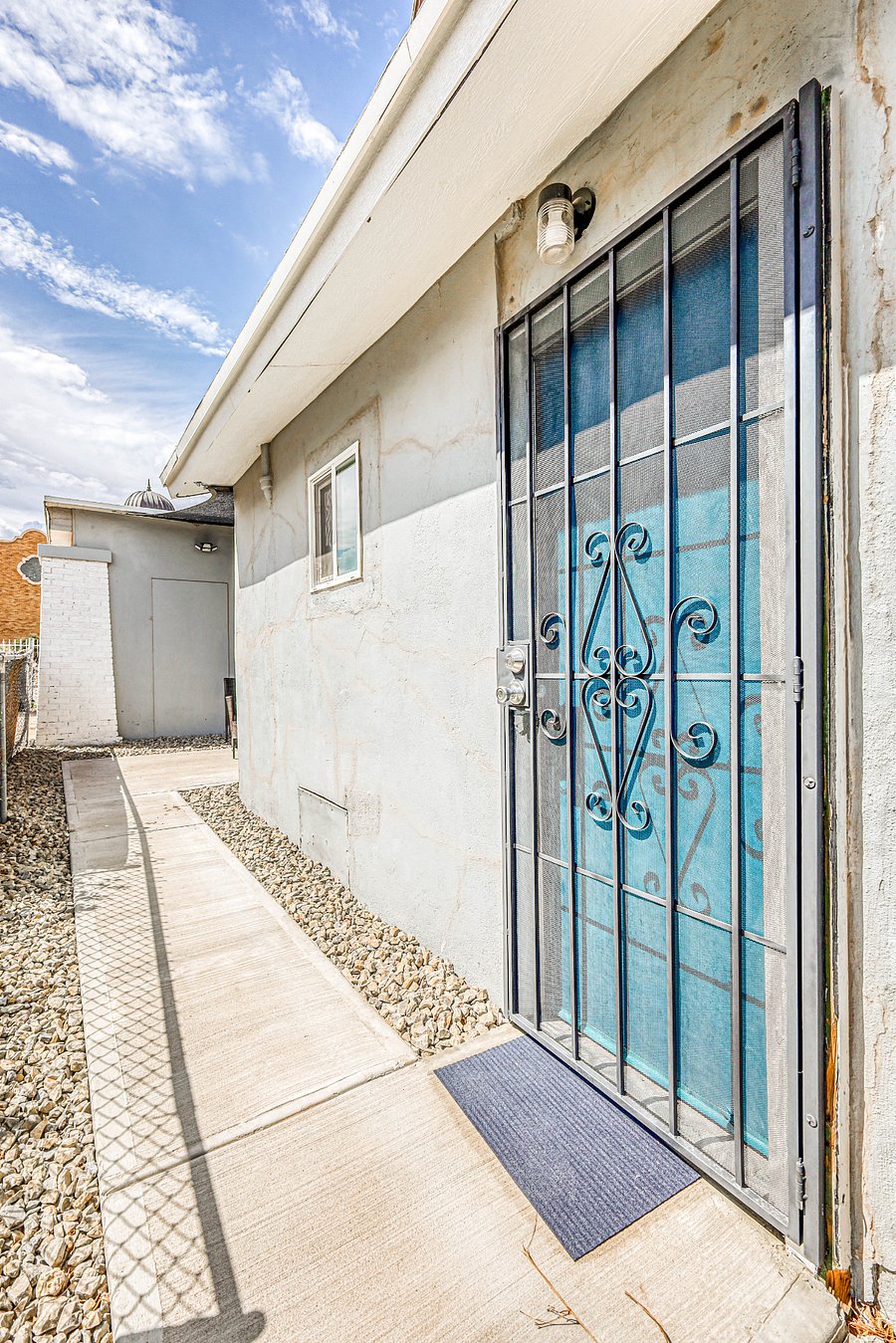 Exterior door leading to patio