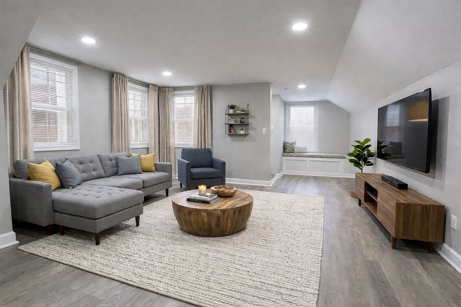 Spacious Family Room - Designed for relaxation after your shift.