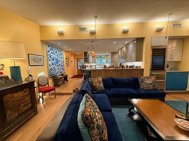 living room toward kitchen