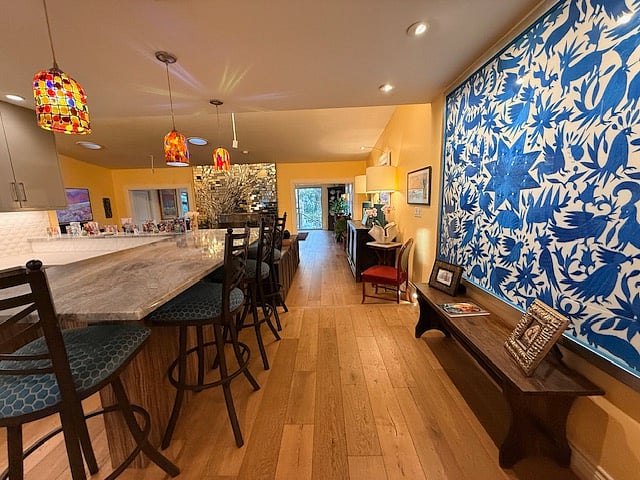 kitchen looking toward back/dining room/pool