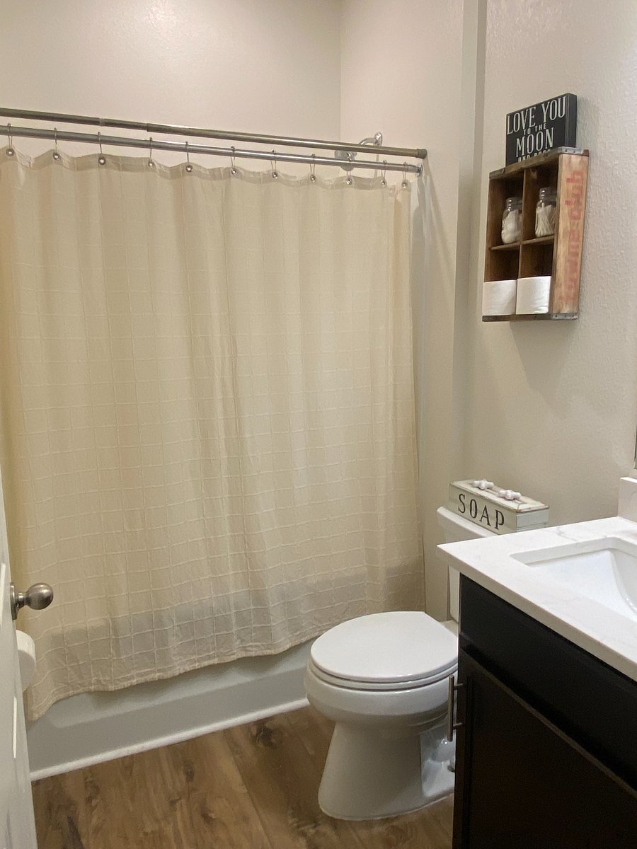 Bathroom located just outside your bedroom door, for your exclusive use.