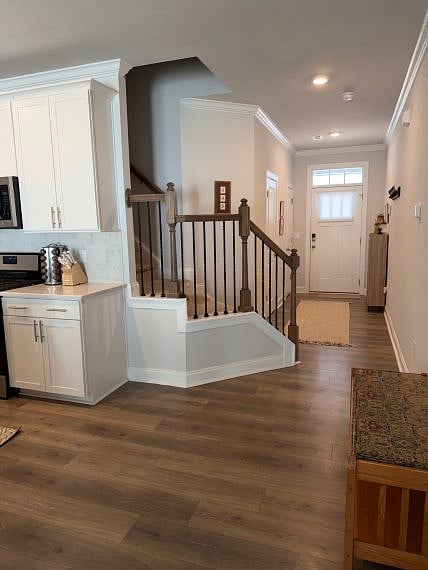 View to entry from dining area.