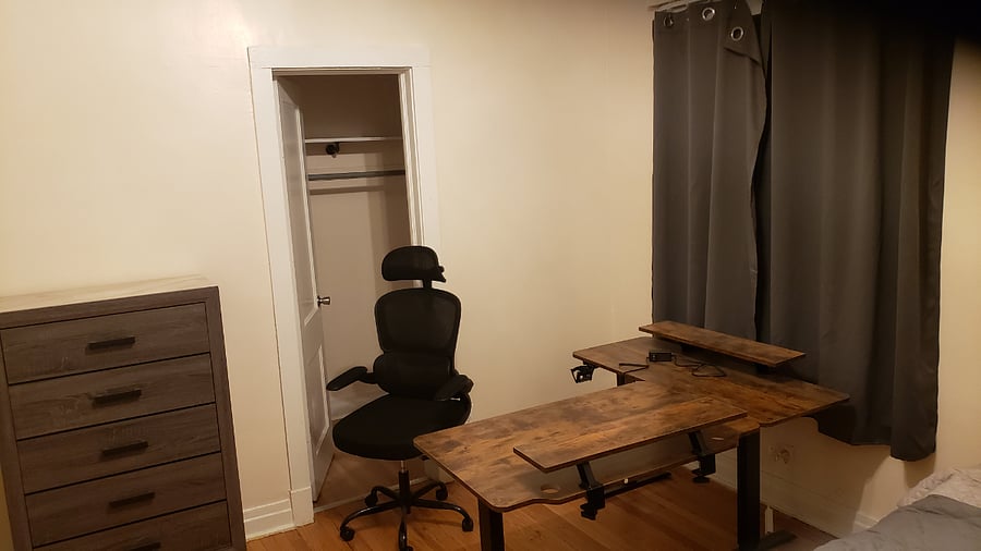 Bedroom 1: Desk, Closet and Dresser