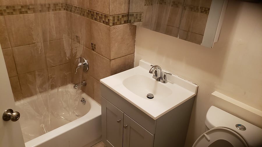 Bathroom: Sink, Vanity and Shower