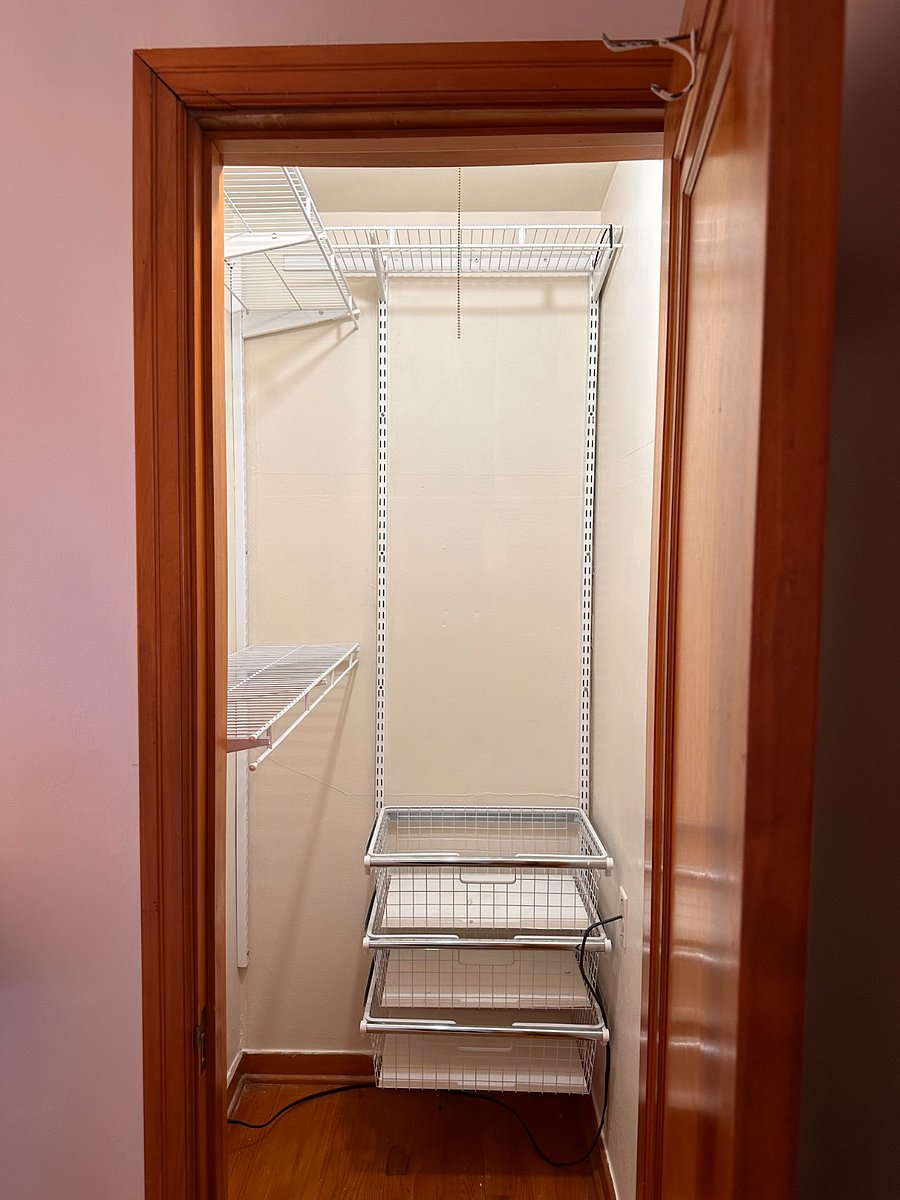 Spacious walk-in closet with excellent storage
