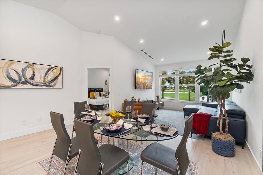 Leather Dining Chairs with Expandable Dining Table