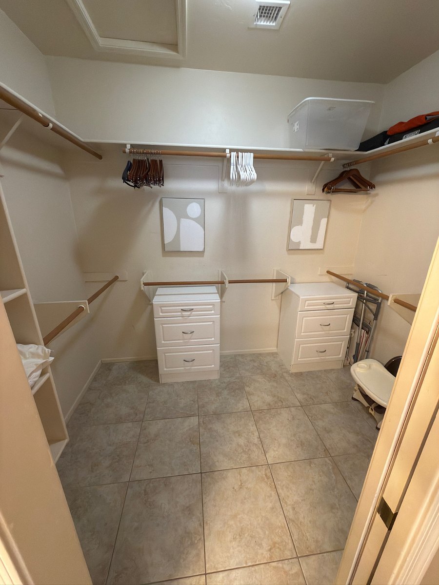 Huge master closet with tons of storage