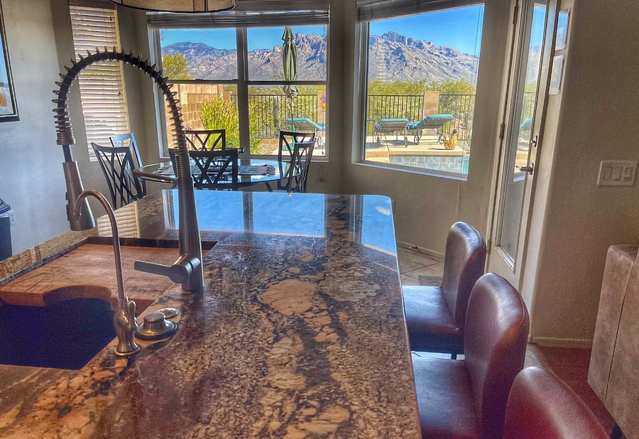 View from kitchen and dining