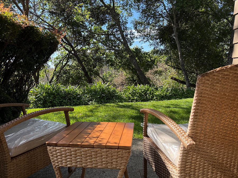 Back patio with Rocking chairs