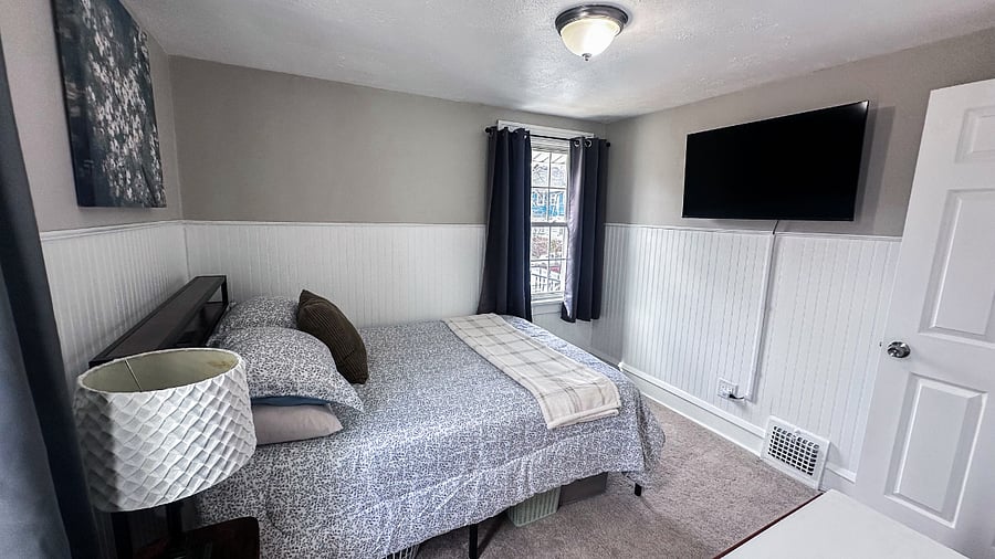 Bedroom space from the closet point of view. 
