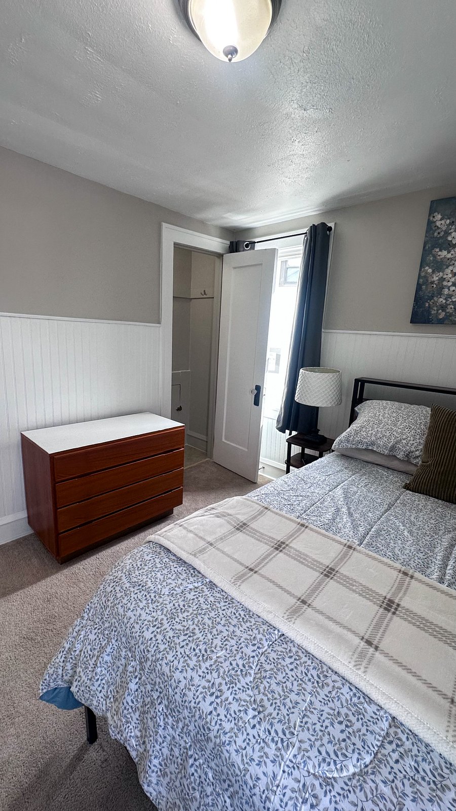 Dresser and closet space. 