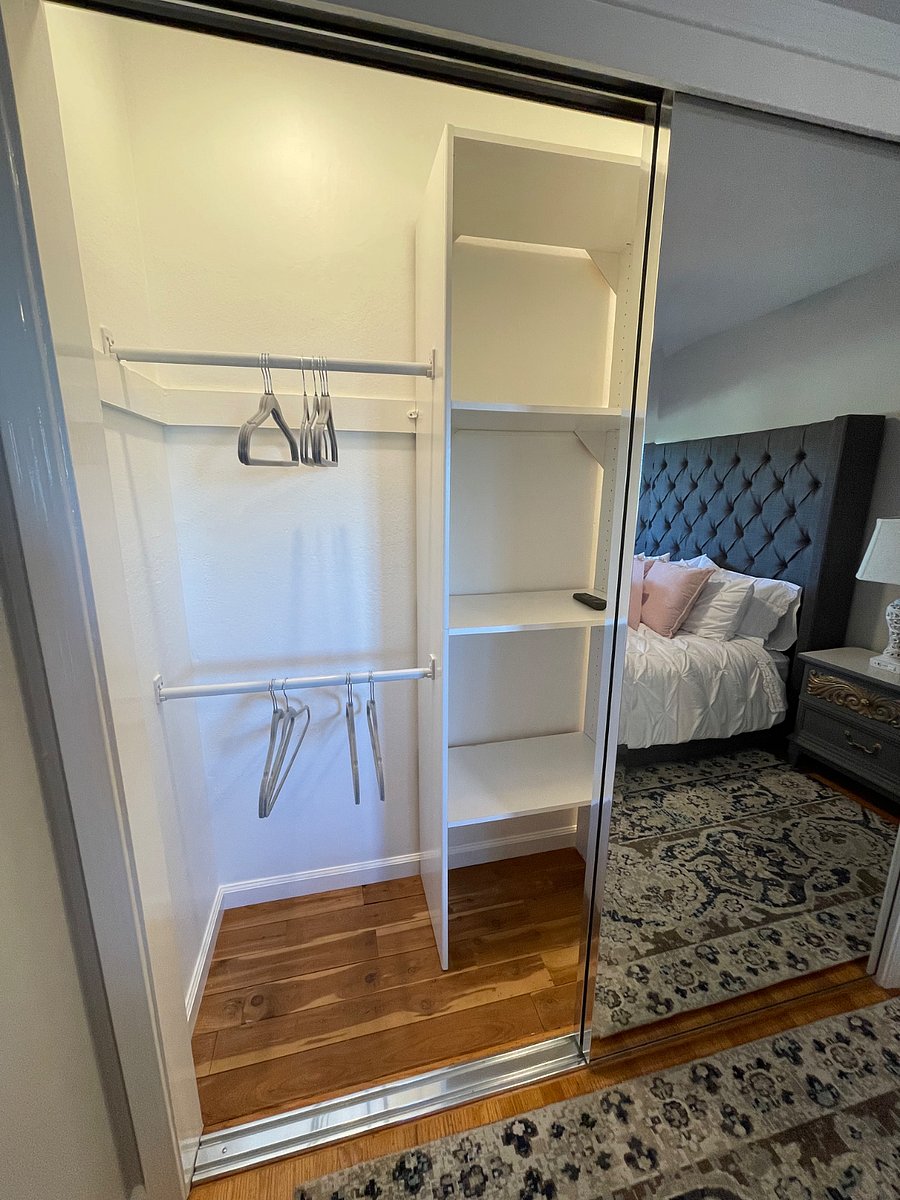 Closet system in closet.