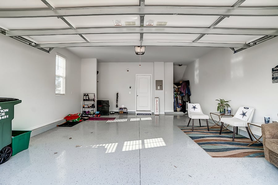 Two car garage with storage