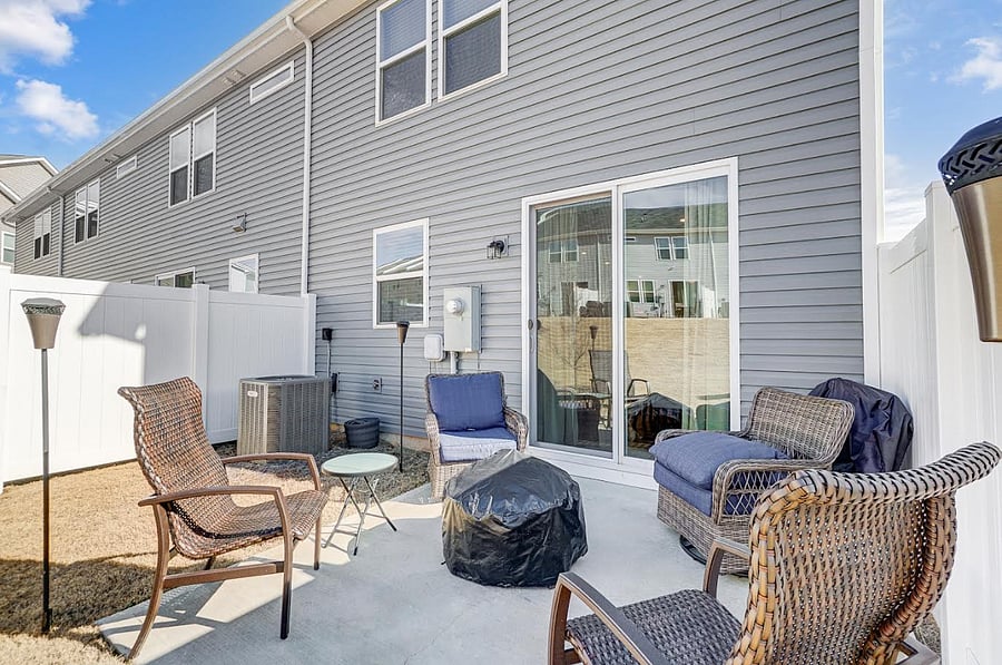 Outdoor patio space for relaxing and grilling
