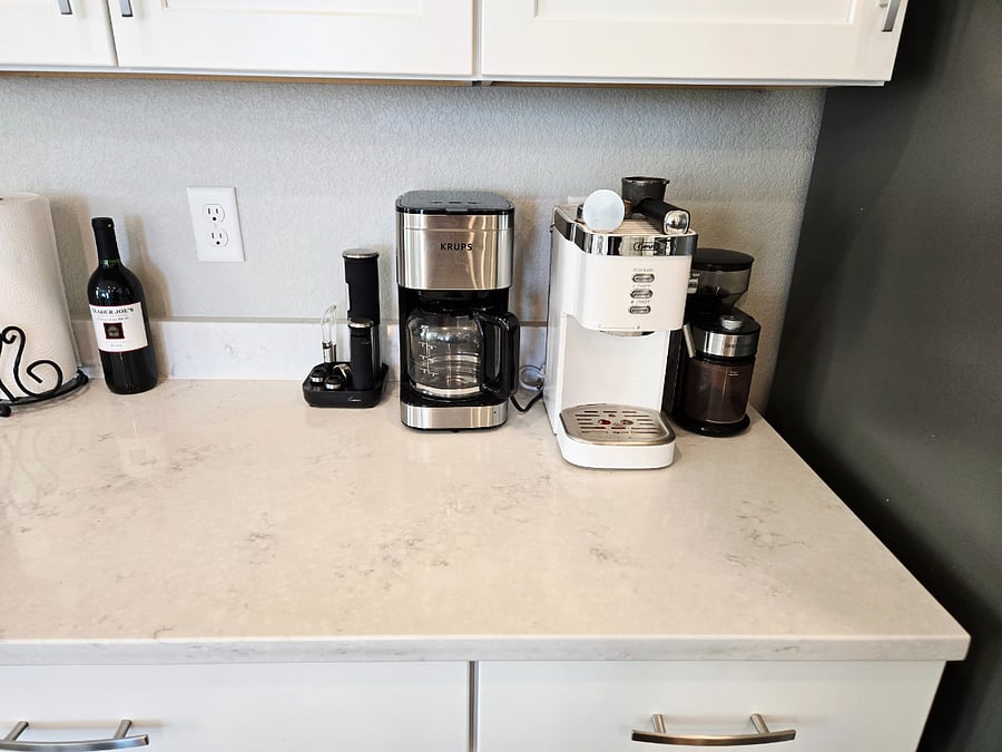 Coffee amenities, drip coffee and espresso machine