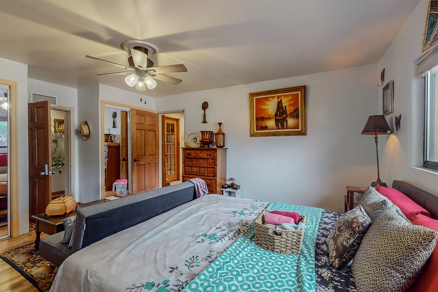 The door on the right opens up to your private bath and kitchen