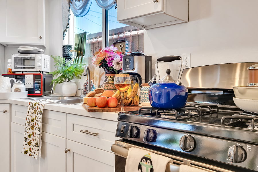 Open-concept layout means you're never far from the conversation in the living room
