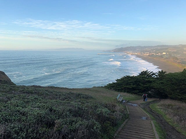 Breathtaking views at Mori Point, a 30 minute walk to the top of the stairway.