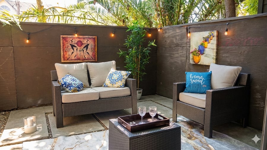 Large Private Patio | BBQ Available by Request Through 24/7 Doorman Service