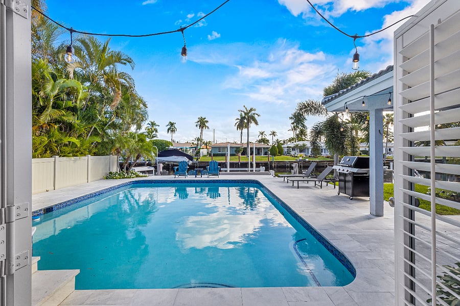 Swimming Pool view from Master Bed Room
