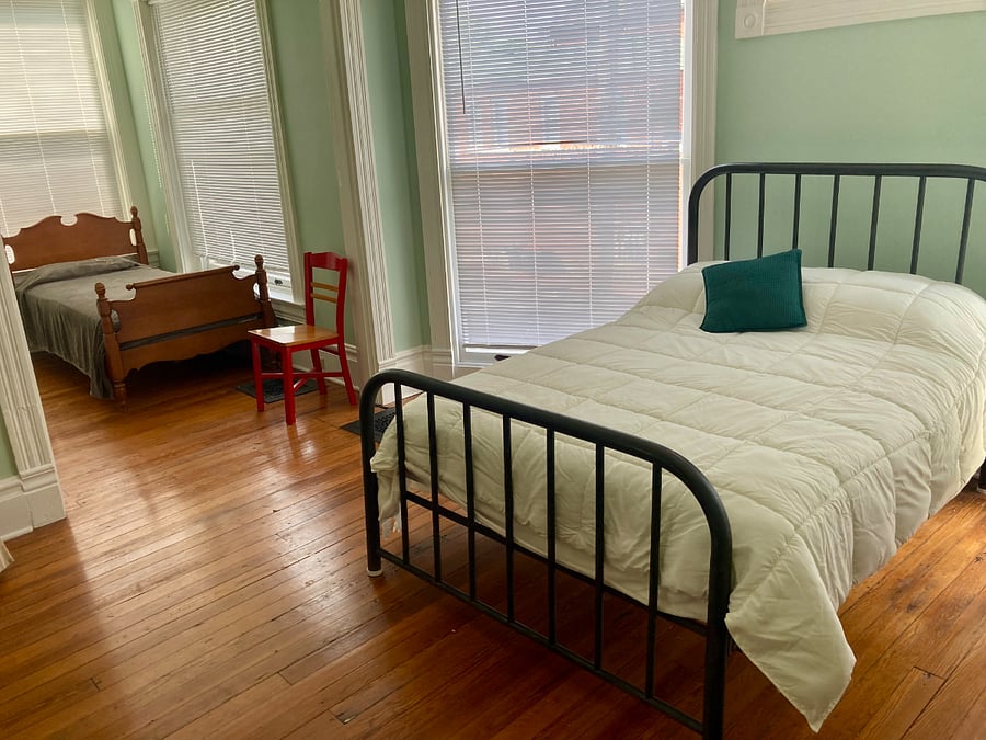 second floor - bedroom 1 with full bed and twin bed