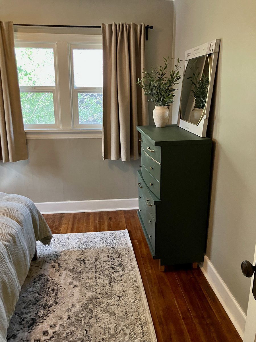 Plenty of storage in the chest of drawers (mirror still has to be hung in this photo!)