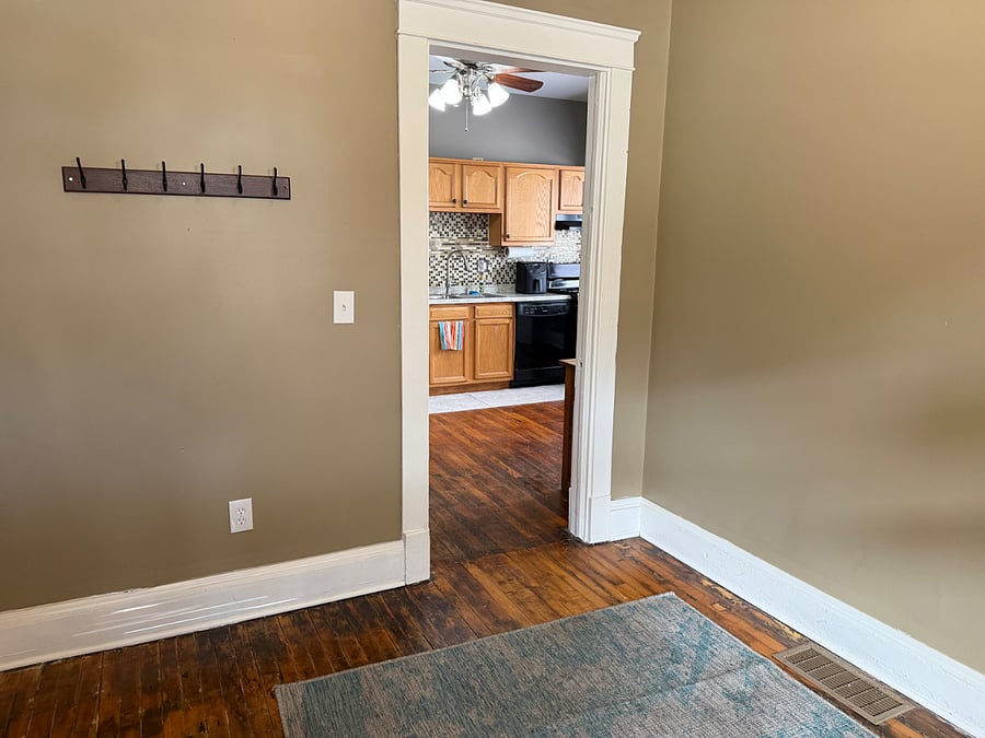 Rear entry from parking lot