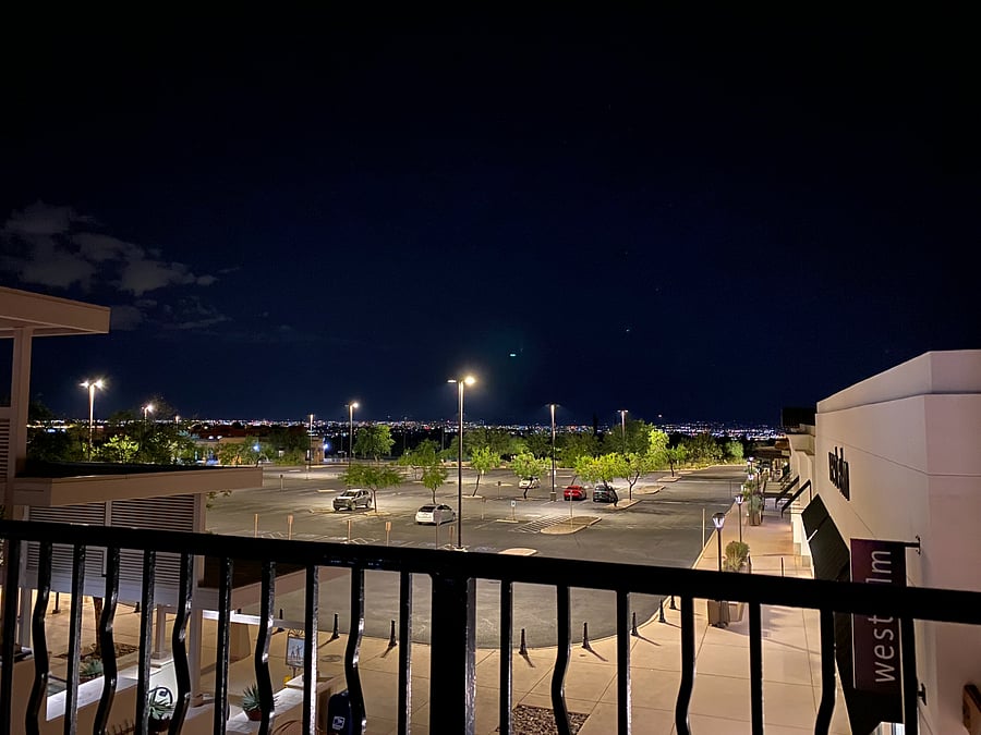 At night from La Encantada, Tucson stretches across the valley below, creating a beautiful display of city lights that invites you to sit back on a bench and take it all in.