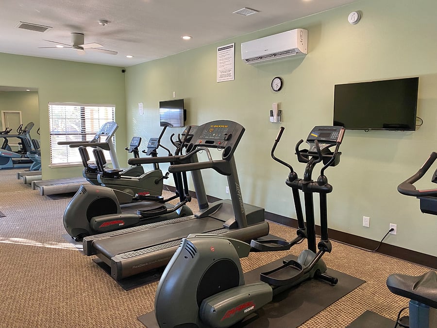 Stick to your fitness routine no matter the weather outside with access to a gym fully equipped with treadmills, stationary bikes, and ellipticals.