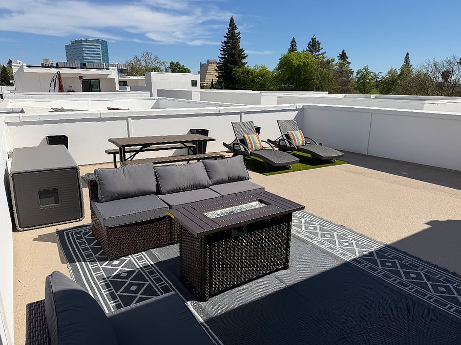 Rooftop Patio with Fire Pit Table